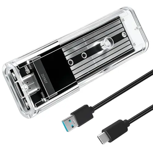 Carcasa SSD M.2 NGFF SATA USB C Caja Disco Duro Externo sin Herramientas para SSD 2230 2242 2260 2280 B / B+M Key, Adaptador M.2 a SATA USB 3.1 Gen1 5Gbps No Compatible con NVMe