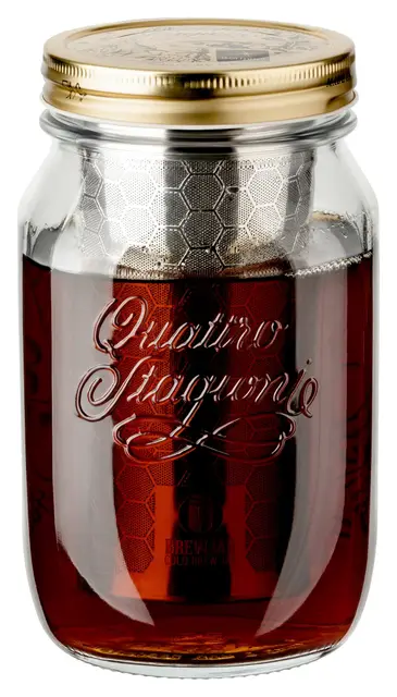 dripdrip Brewjar Cold Brew Coffee Jar, cafetera profesional para café frío – libre de plástico, filtro ultrafino de doble capa de acero inoxidable (1 litro)