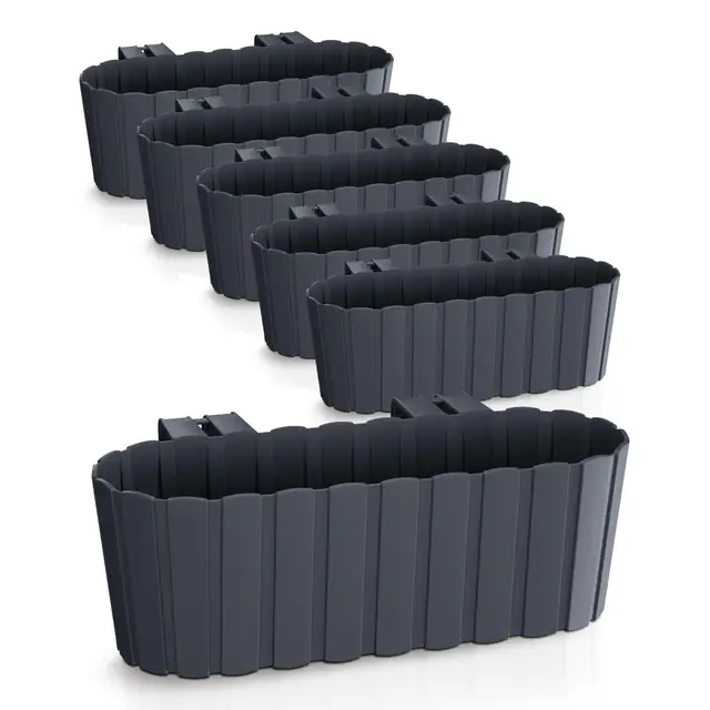 spetebo jardinera balcón antracita set 6