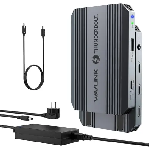 Thunderbolt 4 Dock, WAVLINK USB C Hub con doble pantalla 4K @ 60 Hz, 100 W Power Delivery, USB-A 3.2 Gen 2, para MacBook Pro/Air M1 M2 M3, Thunderbolt 4/3 portátil