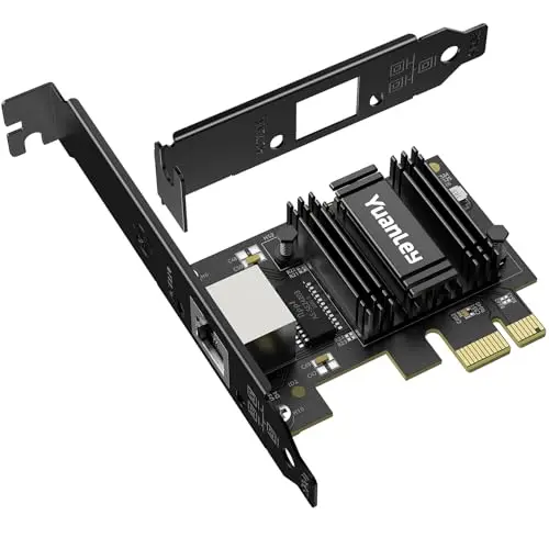 Tarjeta de Red PCIe 2.5G, YuanLey Adaptador Ethernet PCI Express de 2,5 Gigabits con Realtek RTL8125B, Tarjeta NIC de 2500Mbps Controlador LAN RJ45 para PC Windows/Linux/Mac OS, Soporte de Perfil Bajo