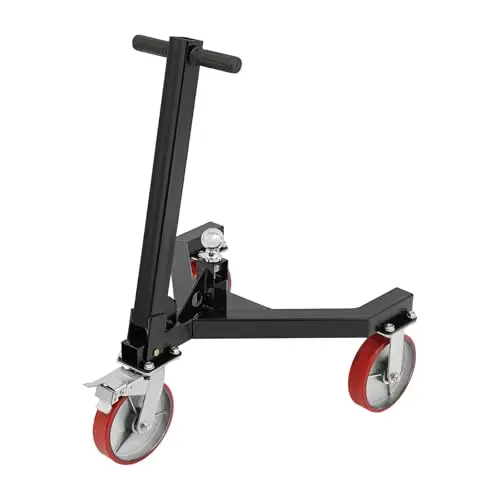 Carro de remolque negro de 3500 libras, ayuda para maniobrar hasta 1587 kg, capacidad de carga de 3 ruedas con freno, mango de altura ajustable, bola para autocaravana, maniobra, caravana
