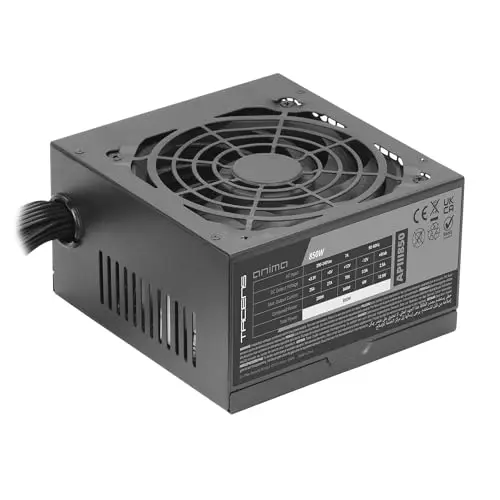 TACENS ANIMA APIII850, Fuente de Alimentación ATX 850W, Tecnologías SMD y DC-DC, 85% Eficiencia 12V, Ventilador Ultra-silencioso 12cm, Condensadores Japoneses 105º, Cables de Fibra de Carbono, Negro