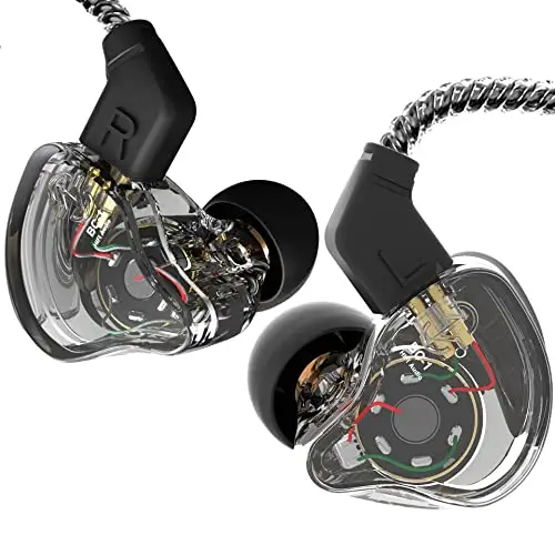 Yinyoo CCZ Melody Auriculares con Cable In Ear Monitors 1DD 1BA IEM HiFi con Graves Profundos Diseño Patentado de Las Alas Auriculares Cable 4N OFC para Músicos/Cantantes/Escenarios