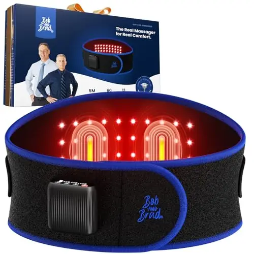 BOB AND BRAD Faja de Luz Roja e Infrarrojos, Masajeador Lumbar con Calor y Vibración, Cinturón Térmico Eléctrico Inalámbrico, Batería de Larga Duración