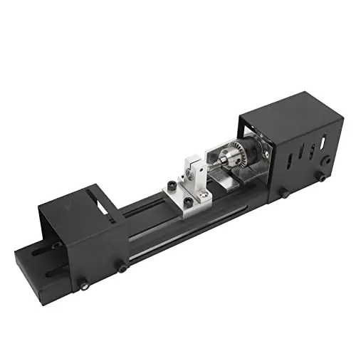 Fockety Mini Torno de Madera, Torno de Madera Ajustable de 7 Velocidades, Herramienta de Torno de Metal de 8000RPM para Cuentas, Joyería, Artesanías, para Hoja de Sierra de 50mm/1.97in