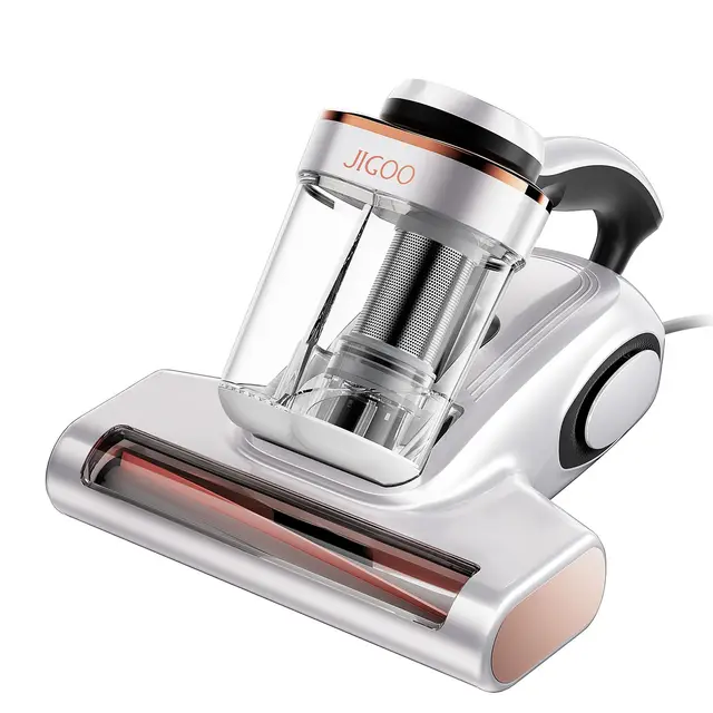 JIGOO J300 Aspirador de Ácaros con Sensor y Pantalla Digital, 500W, Doble Taza, Luz UV, para Alergias, Elimina 99.9% de Alérgenos en Colchones, Camas y Sofás