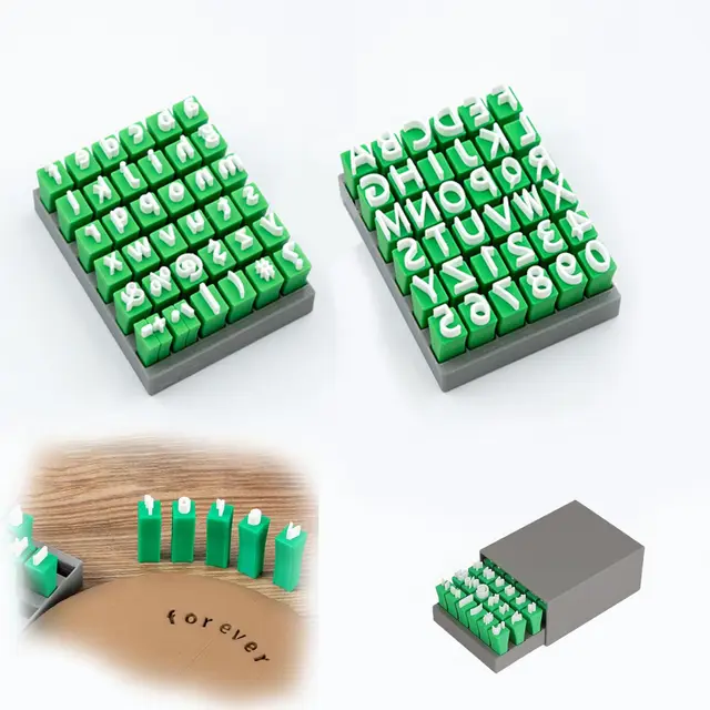 Sellos de Letras Número, Set de Sellos Alfabeto Para Arcilla, Contiene Letras, Números y Símbolos En Mayúsculas y Minúsculas, Adecuado Para Cerámica, Cerámica y Artesanía
