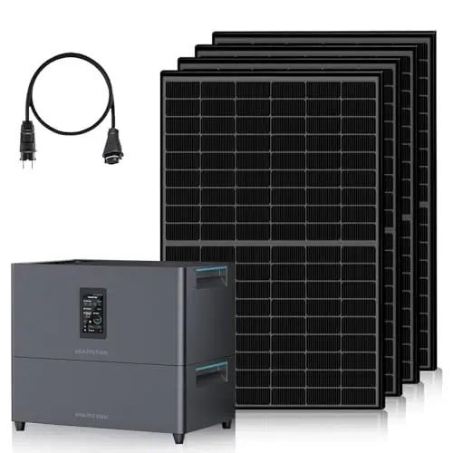 ECO-WORTHY Kit Solar Balcon con almacenamiento, 5,12kWh de Marstek Jupiter C+, 4x430W paneles solares, 4 MPPT (PV máx. 2400W), instalación plug-and-play, sistema solar completo para tejado, balcón.