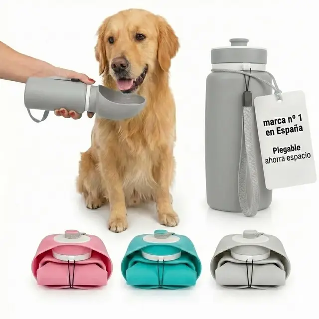 JARUKI Bebedero Portátil Plegable para Perros 550 ml