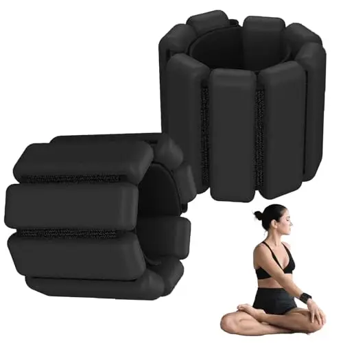Muñequeras de peso portátiles, pesas ajustables, pulseras de silicona, 2 lb de peso duradero para el tobillo, juego de pesas de silicona para yoga, danza, jogging
