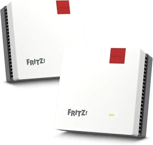 FRITZ!Mesh Set 1700 Pack de 2 Unidades| Wi-Fi 7 rápido de hasta 3.600 Mbps | Cobertura Wi-Fi para 3 a 5 Habitaciones | Ideal para tu Router de Internet o módem de Fibra óptica (ONT)