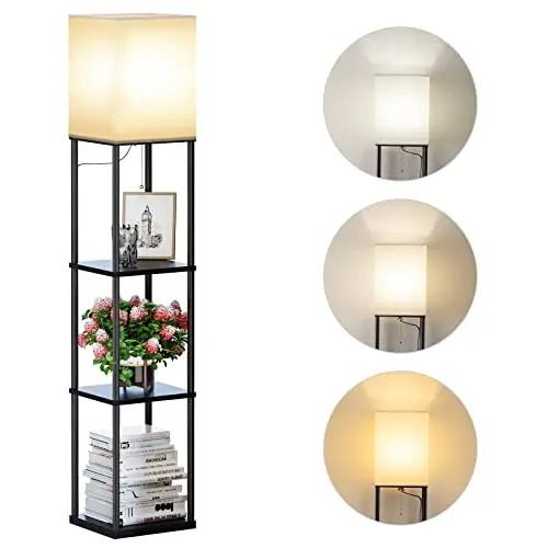 sunmory lámpara de pie con estantes led
