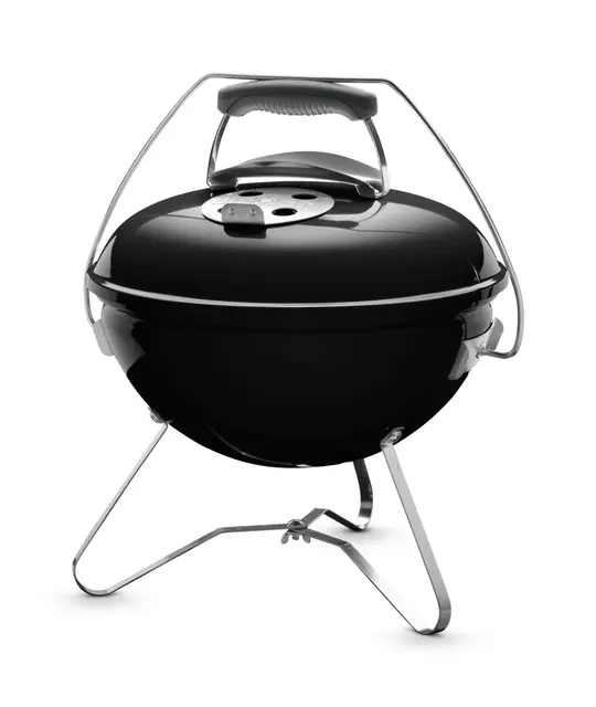 Weber Smokey Joe Premium Barbacoa de carbón, superficie de la parrilla de Ø 37 cm, barbacoa portátil con asa para transportar, barbacoa con tapa y cuba esmaltadas en porcelana - Negro (1121004)