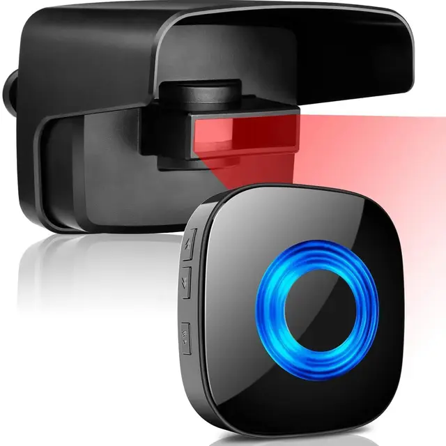 Alarma de Entrada, Detector de Movimiento inalámbrico de Entrada, Alarma de intrusión Impermeable de 150 pies de Alcance, Detector de Movimiento PIR y Receptor enchufable, para el hogar/Patio/Garaje