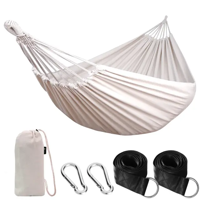 Anyoo - Hamaca al Aire Libre, portátil de Lona, Ligera, con Correas respetuosas con los árboles, Bolsa de Transporte, jardín, balcón, Patio, Playa, Senderismo