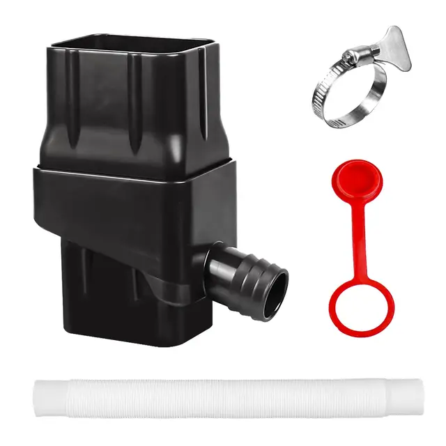 Colector de Agua de Lluvia, Recuperador de Agua de Lluvia Rectangular con Tubo Pet Sistema de Recolección de Agua de Lluvia Cuadradas, Desviador de Recolección Eficiente para Bajantes Estándar