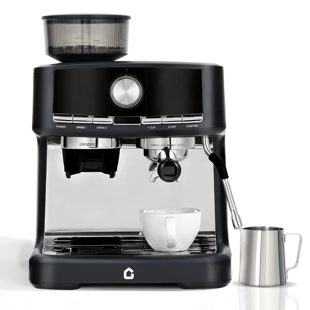 Garvee Cafetera Espresso Semiautomática con Molinillo Integrado