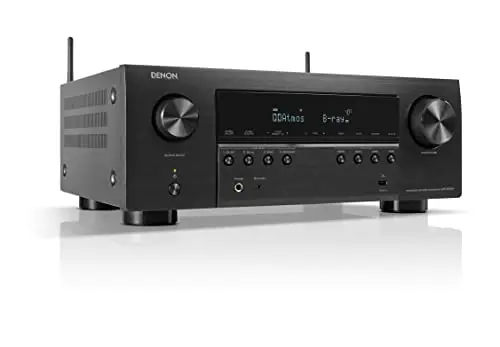 DENON Receptor AV De 7.2 Canales con Dolby Atmos, DTS X, 6 Entradas y 2 Salidas Hdmi, 8K Hdmi, Bluetooth, WLAN, Airplay 2, Heos Multiroom, Compatible con Alexa, Color Negro