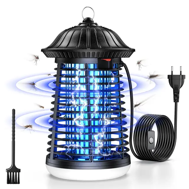 Lámpara Antimosquitos con LED VIWAVE, Cable de 3m, 4200 V 15 W UV Mata Mosquitos electrico, Lampara Mosquitos Exterior y Interior, Resistente IPX4, Cobertura 150 m², para Mosquitos, Moscas y Polillas