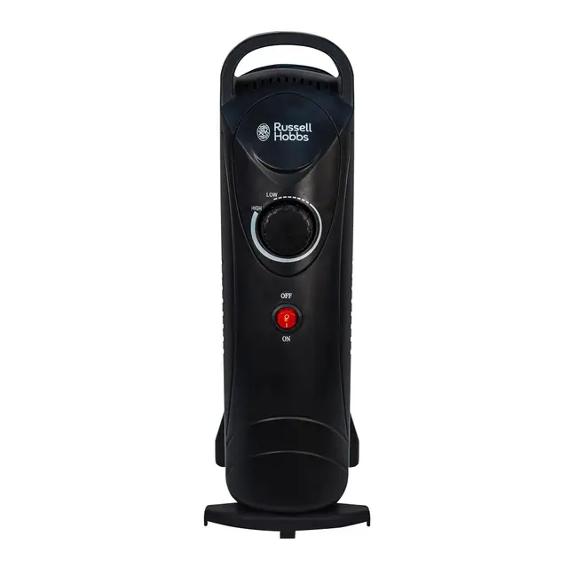 Russell Hobbs RHOFR3001 Radiador de 650 W Lleno de Aceite, Calefactor Eléctrico Portátil de 5 Aletas, Termostato Ajustable, Corte de Seguridad, Tamaño de Habitación de 10 metros cuadrados, Negro