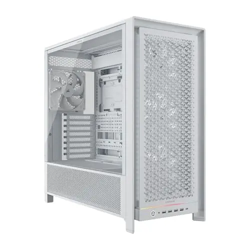 CORSAIR Frame 5000D RS Caja Modular Mid-Tower de Gran Flujo de Aire para PC – 4X Ventiladores RS Preinstalados, Sistema de Montaje de Ventiladores InfiniRail – Blanc