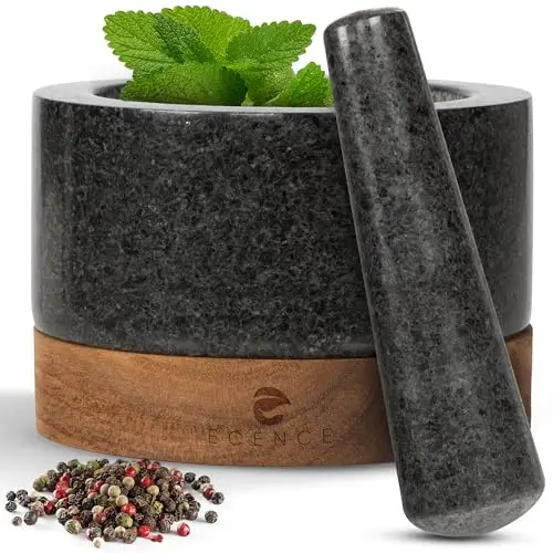 ecence mortero granito y acacia 15,5 cm