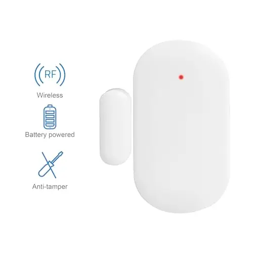 Nivian–Detector de Apertura valido para Puertas y Ventanas Compatible con Alarma Nivian–Apto para Interior-Inalámbrico 433Mhz - Fácil instalación sin Necesidad de Cables