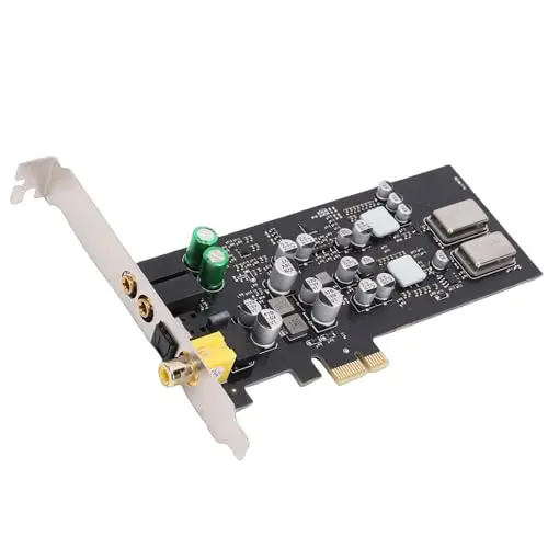 Garsent Tarjeta de Sonido PCI Express, Tarjeta de Audio PCIe de 7.1 Canales con Controlador CM108AH, de Sonido Envolvente óptica SPDIF Coaxial 5.1 para PC Computadora de