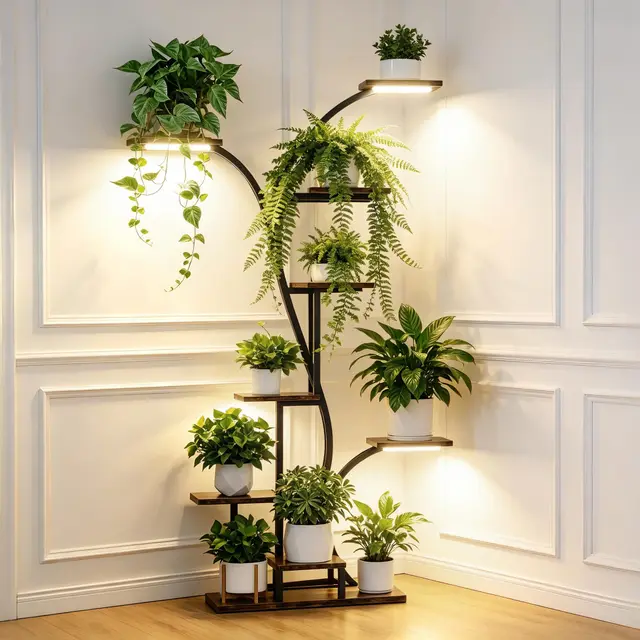 unho estante plantas led 165cm
