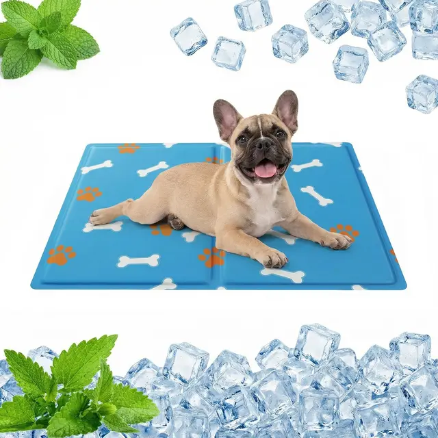 Qoosea Alfombra Refrescante para Perro Gato, Manta Refrigerante No Tóxicas para Animales Pet Cooling Mat, Plegable Alfombrilla de Refrigeración Automática Esterilla de Gel de Dormir Suave - 50 * 40CM