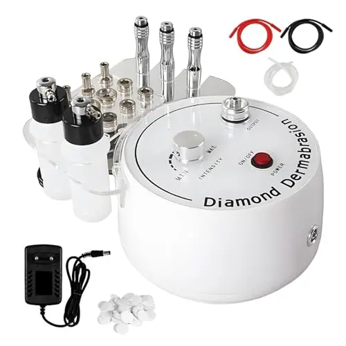 Máquina De Microdermoabrasión De Diamante 3 en 1, Hydrafacial Maquina Profesional con Tubo de Vidrio al Vacío y Botella con Pulverizador Equipo De Salón para El Cuidado De La Piel Facial