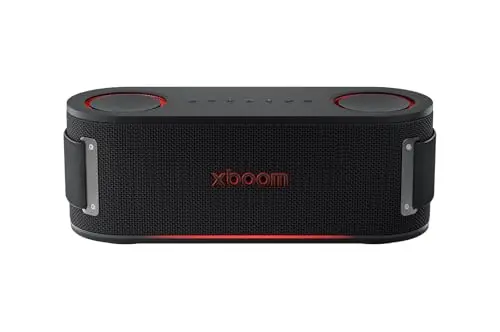 LG xboom Bounce, Altavoz Inalámbrico, Bluetooth, 40W, Sonido Sound Boost, Resistente al Agua IP67, Autonomía 30h, Color de Luces LED Variable, Amplia Conectividad