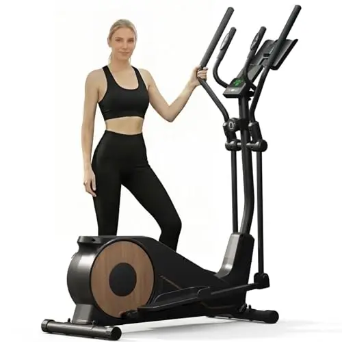 Bicicleta Elíptica para Casa, Elíptica Silenciosa Aeriflo M100 con Zancada de 42 cm,Bajo Impacto para Rodillas,16 Niveles de Resistencia, Volante 8 kg, hasta 150 kg, Bluetooth con App, Fitness en Casa