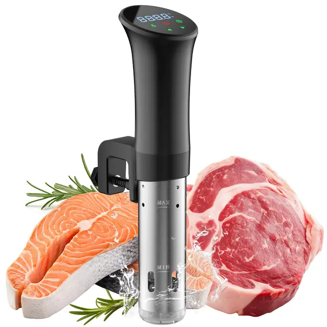 OUSFOT Sous Vide, 0,1°C Control Preciso de Temperatura,Roner Cocina Baja Temperatura,Circulación de agua 3D Con Recetas Apto para Personas Sanas y Bajas en Grasas,Negro