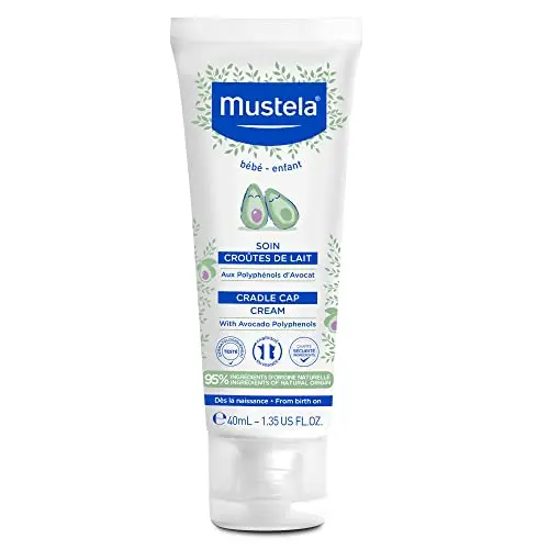 Mustela Aguacate Tratamiento Costra de Leche con Polifenoles de Aguacate, Cabello, Cejas, Bebés y Niños - Ayuda a Eliminar la Costra de Leche y a Regular las Secreciones Subsiguientes de Sebo (40ml)