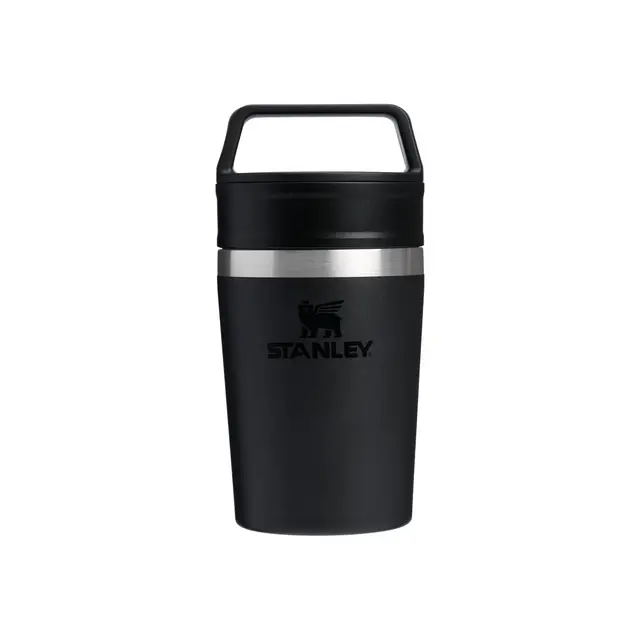 STANLEY Termo Cafe To-Go 0.23L - Mantiene 3 Horas Caliente - 4 Horas Frío - Sin BPA - Antifugas y Apilable - Apta Para Lavavajillas - Taza Café Para Llevar - Vaso Termico - Black