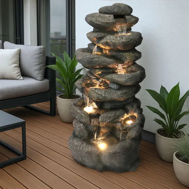 arnusa bk902 fuente cascada led roca