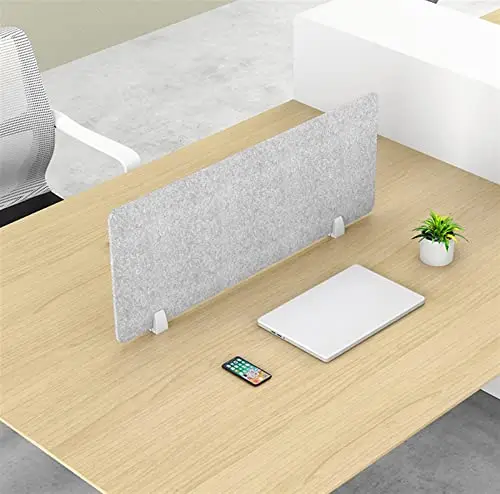 Icegrey Separador acústico de Escritorio, Panel de privacidad extraíble con absorción de Sonido con 2 Clips para oficinas, bibliotecas, aulas, Blanco, 60x40cm