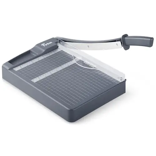 Firbon Guillotina Cortadora de Papel 30 cm, Capacidad de Corte de hasta 12 Hojas A4 80 g/m², con Bloqueo de Seguridad y Regla de Precisión, para Oficina, Escuela, Manualidades y Fotos
