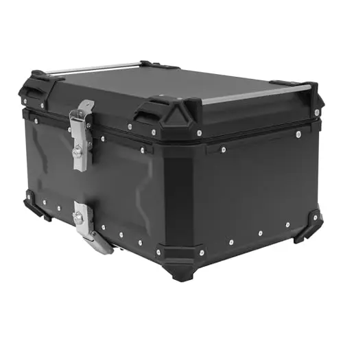 Maleta para moto, gran capacidad, con cerradura de seguridad y llave, maletín universal para moto, para casco, impermeable, guantes (65 L)