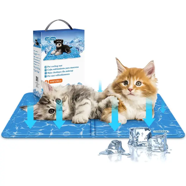 Nobleza Alfombra Refrescante para Perros Gatos, Auto Refrigerante No tóxico. Alfombra de Gel Activada por Presión para Perros Gatos, 50 * 40 cm, Azul
