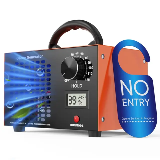 Generador de Ozono 120000mg/h - Ozono Purificador de Aire con Temporizador 2H,Maquina Ozono Portatil,Desinfección y Desodorización,para Hogar Coche Cocina Oficina Sótano,Área Hasta 500㎡