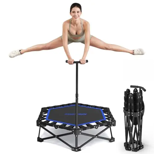HXD-ERGO Cama Elástica Plegable Trampolín Fitness para Adultos y Niños 106 cm Uso Interior y Exterior Mini Trampolin Rebounder Saltador Elástico