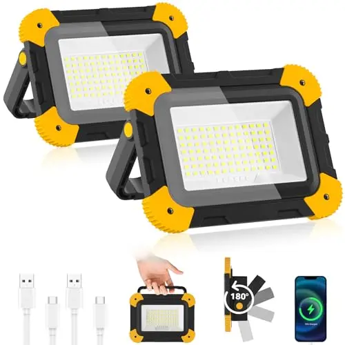 natpow foco led recargable 1220lm pack 2