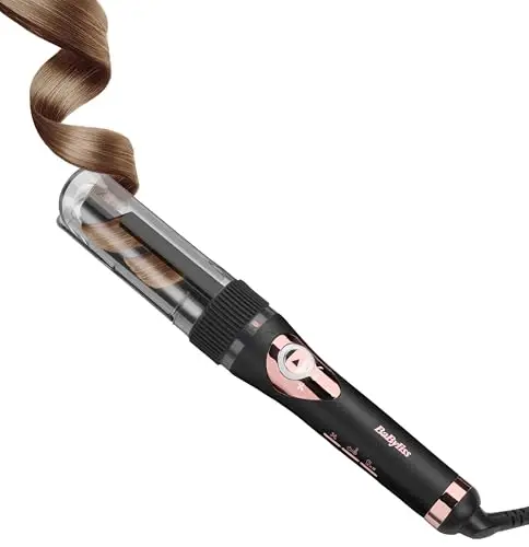 BaByliss Rizador Curl Secret Lite - Rizador Automático, Peinado Rápido y sencillo, 5 ajustes de calor hasta 210°, Ondas sueltas, Rizos duraderos, Peinados fáciles, Negro y Oro Rosa, C1031E