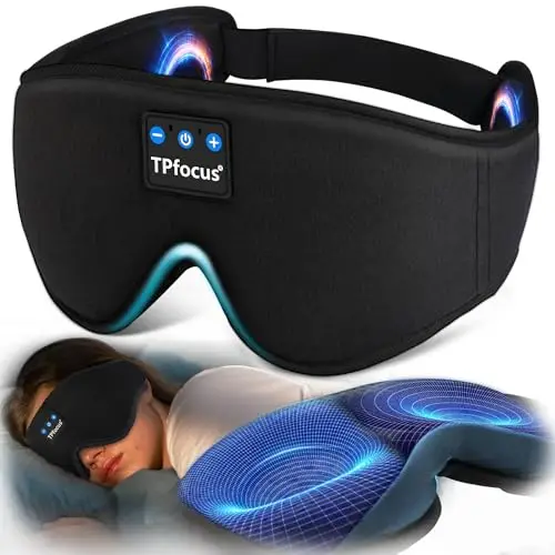 3D Antifaz Bluetooth ASMR Auriculares para Dormir Música Inalámbrica,Antifaces para Dormir Auriculares Ultrasuaves, Personas Que Duermen De Lado/Oficina/Viajes/Cumpleaños para Hombres Mujere