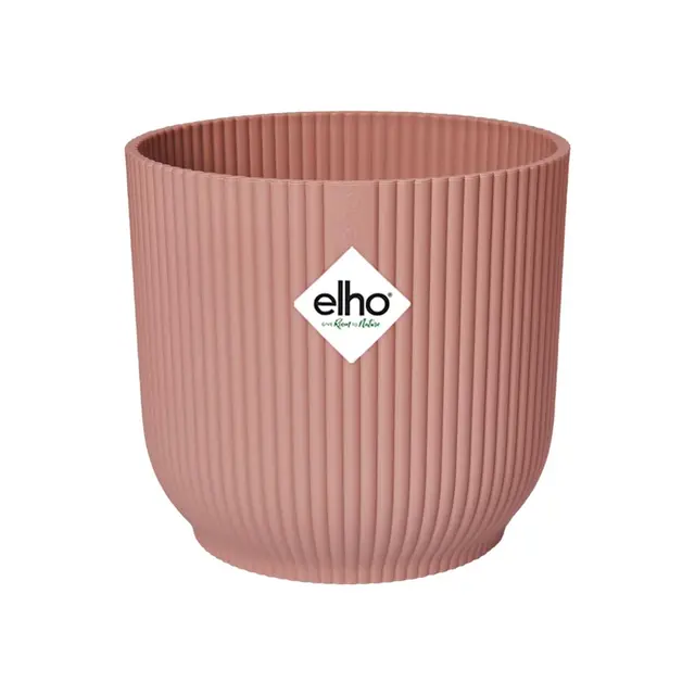 Elho Vibes Fold Round 30 - Macetero por Interior - 100% Plástico Reciclado - Ø 29.5 x H 27.2 cm - Rosado/Delicate Pink