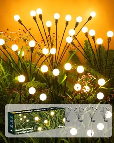 adalyroma 4 uds luces solares led jardín