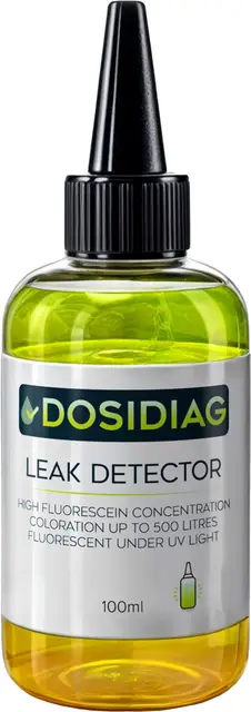 Detector de fugas DOSIDIAG | Detección Universal de Filtraciones: Piscina, SPA, Cañerías, tejados, Automóvil | Fluoresceína de Alta Concentración | Colorante Trazador